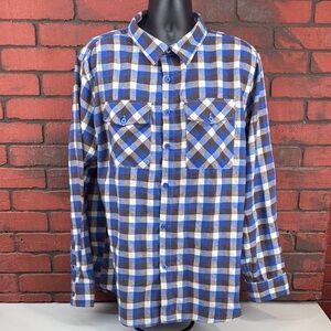 Weiv Men's XXL Plaid Flannel‎ Button-Down Shirt